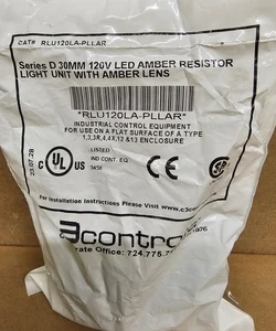C3CONTROLS RLU120LA-PLLAR AMBER RESISTOR LIGHT W/AMBER LENS - Picture 1 of 3