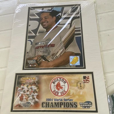 Manny Ramirez 2004 World Series USPS Matted Photo - Image 1 of 4