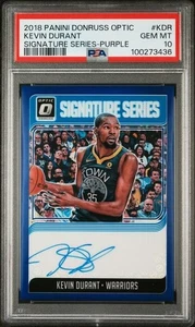 2018 Panini Donruss Optic - Kevin Durant SG-KDR - Signature Series Purple PSA 10 - Picture 1 of 2