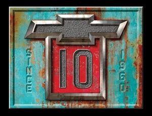10 3/4" X 8 1/4"  TIN SIGN CHEVY C-10 SINCE 1960 METAL SIGN NEW - Picture 1 of 1
