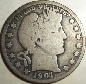 1901-O Barber Half, schöne Münze, Nachlassverkauf, KOSTENLOSER VERSAND - Bild 1 von 2