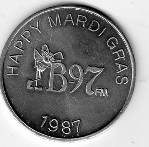 Mardi Gras Doubloon: B-97 FM, 1987 - Picture 1 of 2