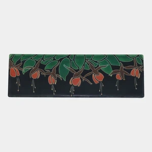 Azulejos Motawi hechos a mano arte cerámica rojo verde colgante fucsia flores azulejo - Imagen 1 de 3