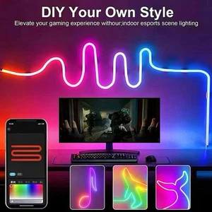 RGBIC Neon LED Streifen Lichter - 5V USB, IP65, Bluetooth App & Fernbedienung - Bild 1 von 8