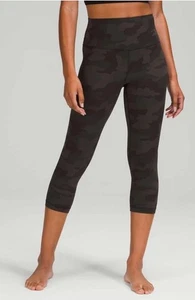 Lululemon Align HR Crop Nulu Size 10 Heritage Camo Dark Olive - Picture 1 of 8
