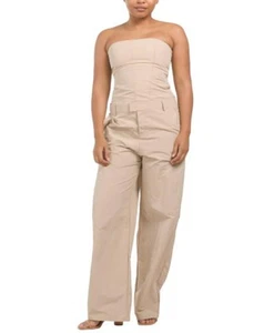 ZARA Strapless Jumpsuit, Beige, Straight neck, Strapless, Size XS - Picture 1 of 4