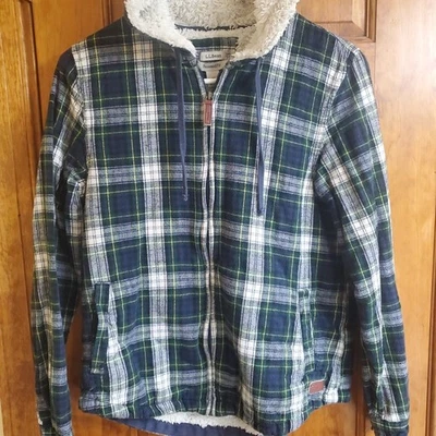 LL Bean Women's Scotch Plaid Flannel  Sherpa Lined Jacket Sz XS - Image 1 of 4