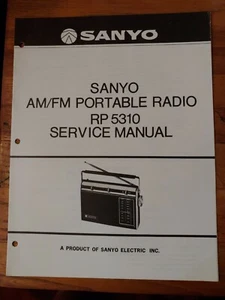 SANYO RP5310 AM/FM PORTABLE RADIO ORIGINAL SERVICE MANUAL - Picture 1 of 3