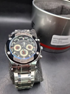 Oskar Emil Montreal Black Silber Quartz Armbanduhr Uhr Watch OVP 42mm Herren - Picture 1 of 5