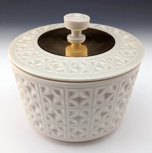 Lenox China Vintage Fiordo Cubierto Caja Cómoda Baratija Polvo Caramelo Mediados de Siglo - Imagen 1 de 6