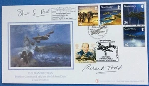 Bomber Leader STUART REID & RICHARD TODD Signed 30.1.2003 The Dambusters FDC - Picture 1 of 10