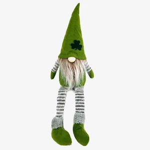 St Patricks Day Gnome Weighted Shelf Sitter with Dangling Legs Cute Decoration - Picture 1 of 3
