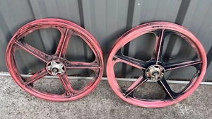 Skyway Tuff II Old School BMX Wheels 20 Inch Front and Rear Metal Flange 80’s - Picture 1 of 12
