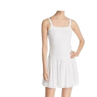 Three Dots Sundress White XS lined zipper back beach vacation lace Cottagecore - Image 1 of 4