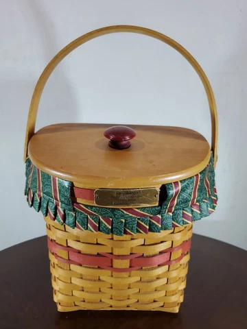 Longaberger Basket Christmas Collection Glad Tidings 1998 Combo Protector Lid Cover