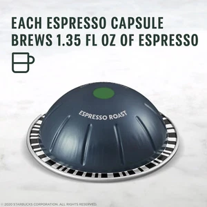 Starbucks By Nespresso Vertuo Capsule Caffè, Tostatura Espresso, Tostatura Scura 40 - Foto 1 di 1