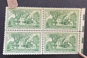 US Stamps, Scott #1023 3c 1953 'Sagamore Hill' block of 4 VF/XF M/NH. PO fresh. - Picture 1 of 3