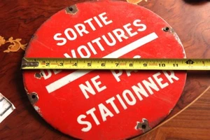 French 'NO PARKING' sign. VINTAGE, Aquired/Imported by seller in France - Picture 1 of 8