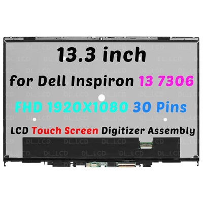 13.3in for Dell Inspiron 13 7306 2n1 P124G FHDKN LCD Touch Screen Assembly FHD - Image 1 of 4