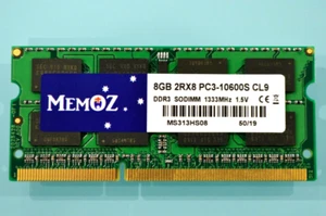 Laptop RAM 8GB DDR3L Notebook PC3L 10600 Memory Sodimm Memoz 5 Years Warranty - Picture 1 of 5