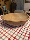 Primitive+Wood+Bowl+Antique+20+Inch+Oval+Farmhouse+Country+Wooden+Dough+Rimmed