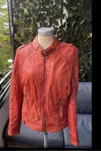 Lederjacke von Gipsy Gr.L passt b.d.G.38 40 rot - Bild 1 von 11