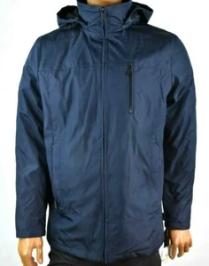 Calvin Klein Mens Down Jacket New M Navy Blue Outerwear Thick Hooded Winter - Picture 1 of 8