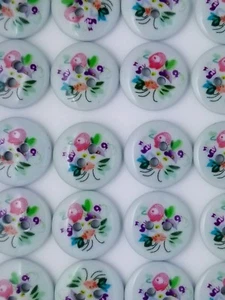 SIZE 24L-5/8" FLORAL PATTERN BUTTON, SHINY FINISH, 1 DOZEN, FREE SHIPPING USA - Picture 1 of 8