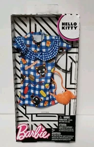 Barbie Hello Kitty Chococat blau kariertes Kleid mit Sonnenbrille und Handtasche, Kleidung - Bild 1 von 3