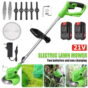 More details for 800 w electric cordless grass trimmer strimmer garden edger cutter +2 batteries