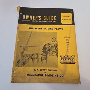 Minneapolis Moline Owners Guide Avery Ea Disc Pflüge - Bild 1 von 6