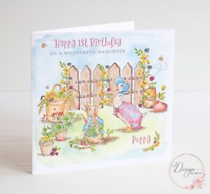 Peter Rabbit & Jemima Puddleduck Birthday Card - Personalised 