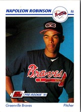 1991 Line Drive AA Napoleon Robinson #215 Greenville Braves