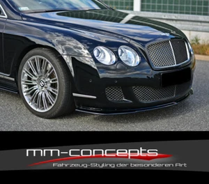  Labio de alerón Cup NEGRO Bentley Continental GT espada alerón alerón delantero  - Imagen 1 de 8