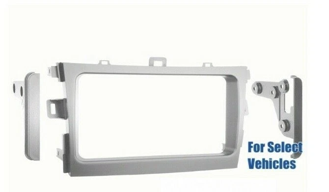 Серебряный двойной Din автомобиля стерео радио приборной панели комплект отделки для 2009-2013 Toyota Corolla   - Изображение 1 из 1