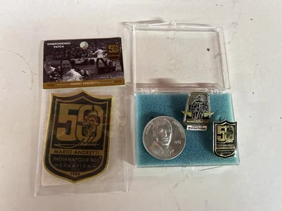 Mario Andretti 50 Aniversario 1969 Indianápolis 500 Campeón Parche Pins Ficha Foto 1 de 4