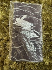 Dark Blue Cotton Tenugui with Rabbit Silhouette and Wave Pattern Used - Picture 1 of 2