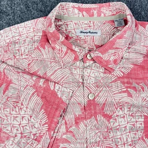 Tommy Bahama Shirt Mens 2XL Pink IslandZone Silk Blend Pineapple Hawaiian - Picture 1 of 13