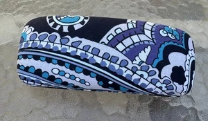 VERA BRADLEY Eyeglass Quilted Hard Case Blue Floral Paisley - Picture 1 of 3