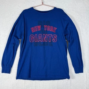 New York Giants Langarm NFL T-Shirt - Blau - Größe L - Small Hole & Mark - Bild 1 von 6