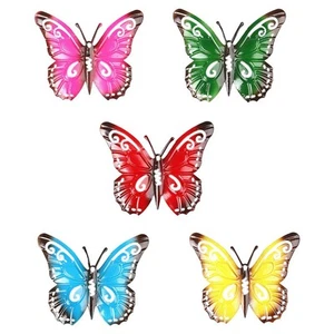 3D Metal Butterfly Yard Decor Wall Art Fence Sculpture Ornament 5Piece A6O9 - Picture 1 of 9