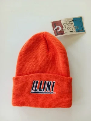 Illinois Illini University Mens Orange Winter Hat Cap Beanie New NCAA - Image 1 of 4