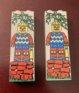 2x LEGO 1x2x5 Brick Jungle Statue Pattern Printed 2454PX6 5986 5936 Adventures - Picture 1 of 3