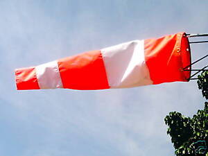 8x36 Aviation Airport Paraglide Windsock  ORANGE & WHITE  Made in USA