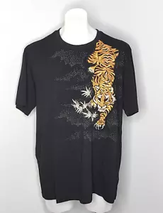 Camiseta gráfica bordada Sean John para hombre negra Tiger Prowl talla 2XL - Imagen 1 de 5