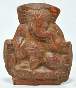 Antique Sand Stone God Ganesha Idol Figurine Original Old Hand Carved - Picture 1 of 4
