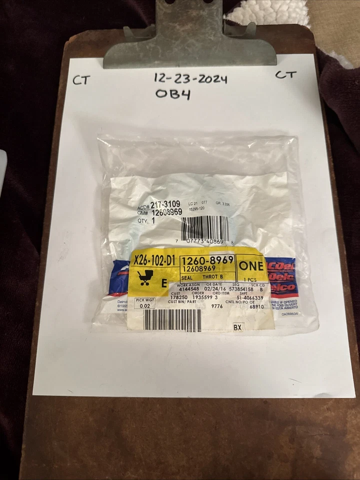 NEW ACDelco 217-3109 Throttle Body Injector Gasket GM 12608969 - Image 1 of 2