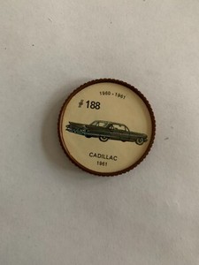 1962 Jell-O History of the Auto Coins #188 Cadillac 1961, VINTAGE! (inv.2)