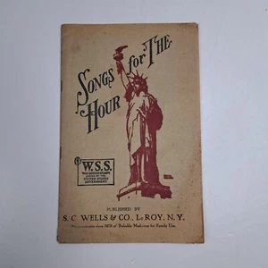 Vintage Songs for the Hour Songbook SC Wells & Co., LeRoy, NY Publisher - Picture 1 of 7