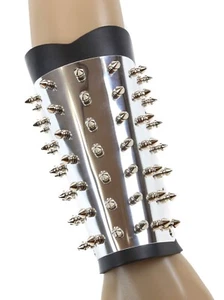 Full Metal Spike Gauntlet Genuine Leather Mirror Mask Thrash Metal Punk Rock USA - Picture 1 of 4
